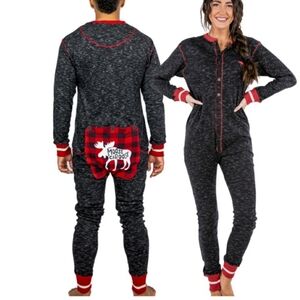 Lazy One Flapjacks Pajamas XS Moose Caboose One piece